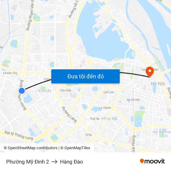 Phường Mỹ Đình 2 to Hàng Đào map