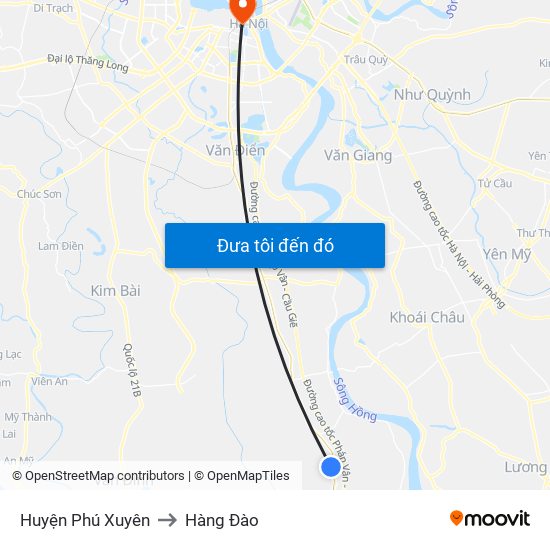 Huyện Phú Xuyên to Hàng Đào map