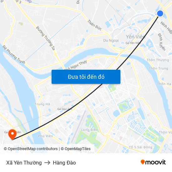 Xã Yên Thường to Hàng Đào map
