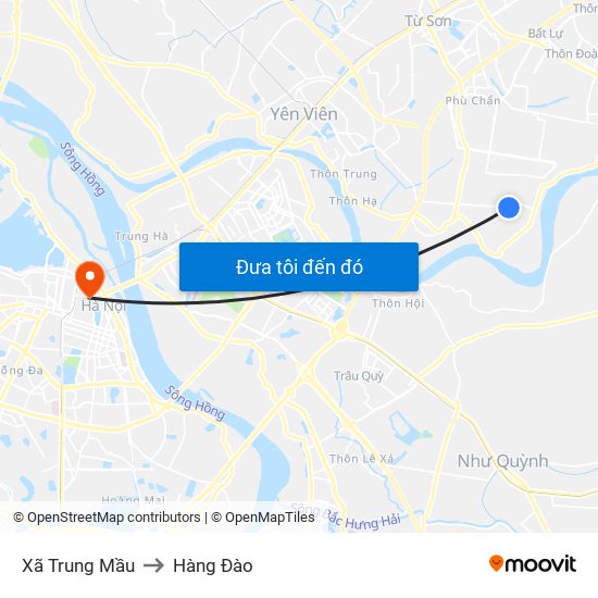 Xã Trung Mầu to Hàng Đào map