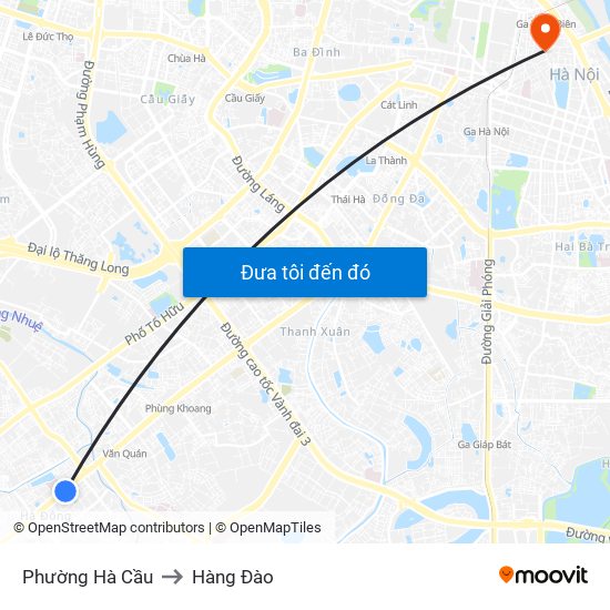 Phường Hà Cầu to Hàng Đào map