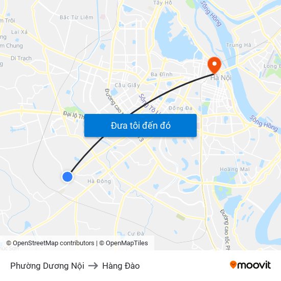 Phường Dương Nội to Hàng Đào map