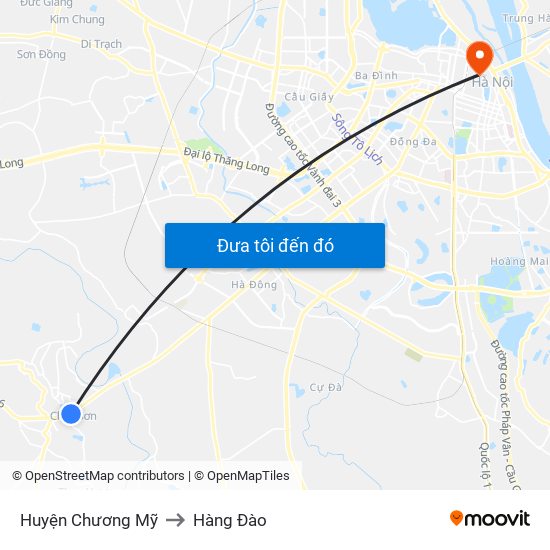 Huyện Chương Mỹ to Hàng Đào map