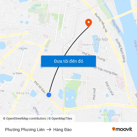 Phường Phương Liên to Hàng Đào map