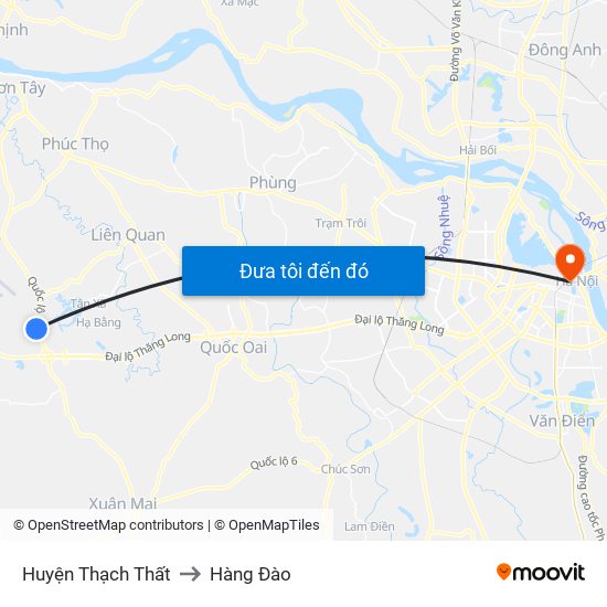 Huyện Thạch Thất to Hàng Đào map