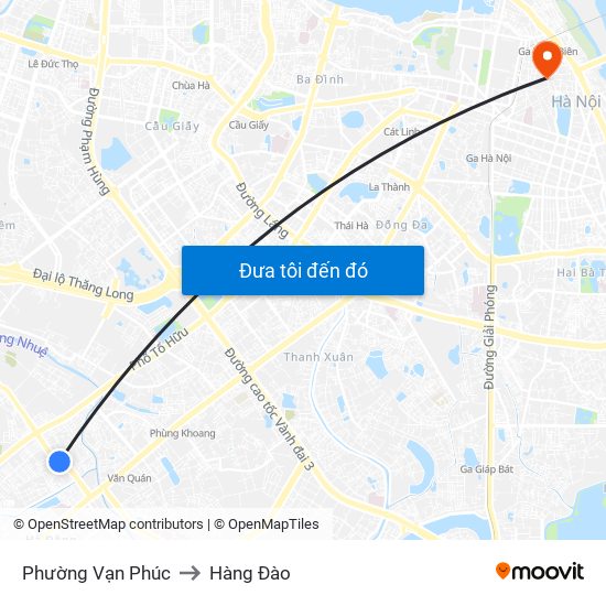 Phường Vạn Phúc to Hàng Đào map