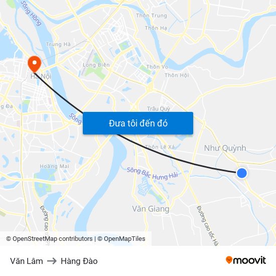 Văn Lâm to Hàng Đào map