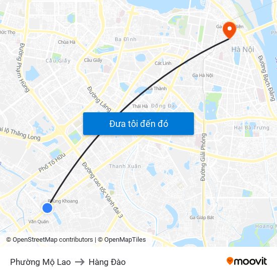 Phường Mộ Lao to Hàng Đào map