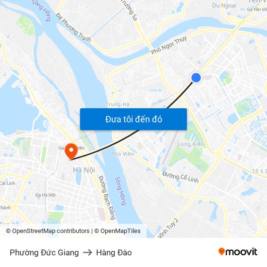 Phường Đức Giang to Hàng Đào map