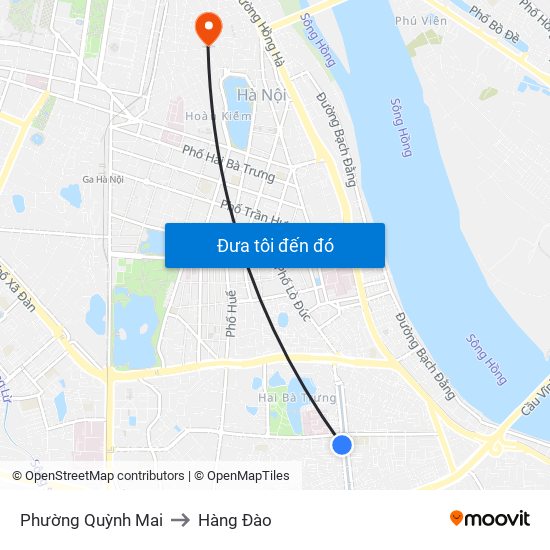 Phường Quỳnh Mai to Hàng Đào map