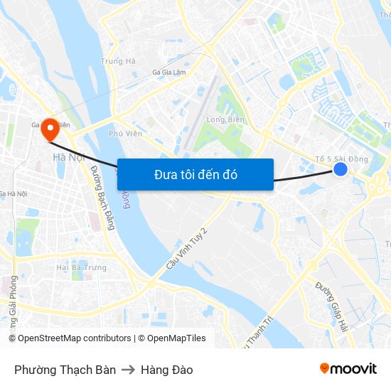 Phường Thạch Bàn to Hàng Đào map