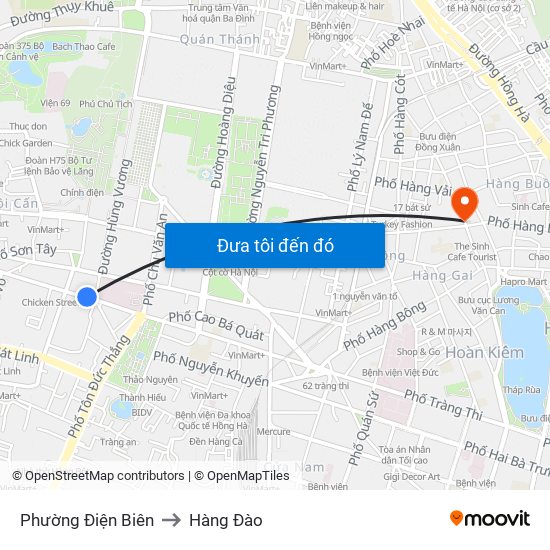 Phường Điện Biên to Hàng Đào map