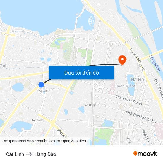 Cát Linh to Hàng Đào map