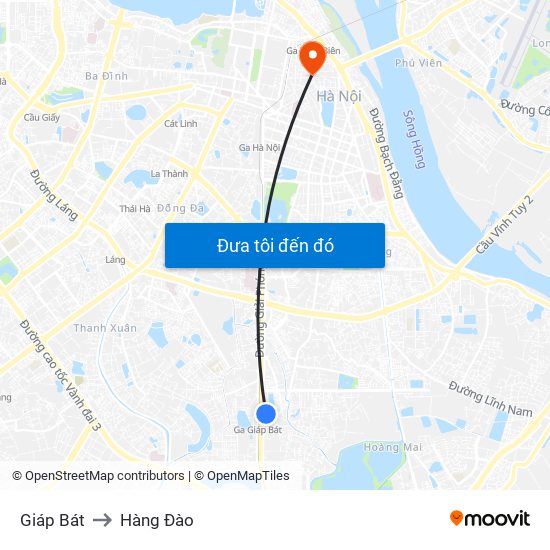 Giáp Bát to Hàng Đào map