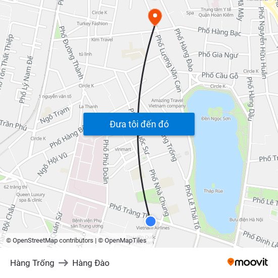 Hàng Trống to Hàng Đào map