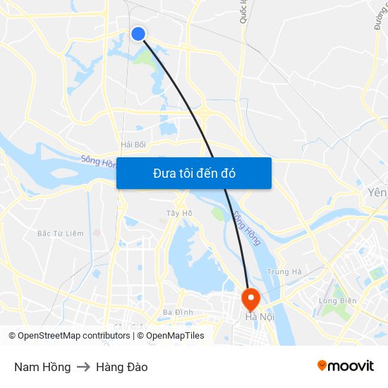 Nam Hồng to Hàng Đào map