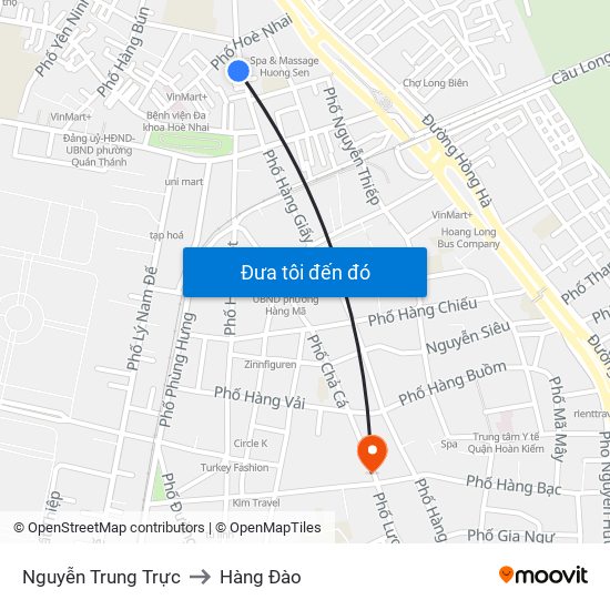 Nguyễn Trung Trực to Hàng Đào map