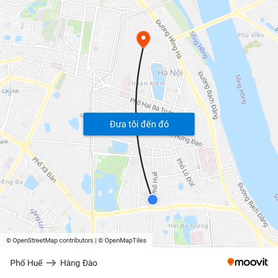 Phố Huế to Hàng Đào map