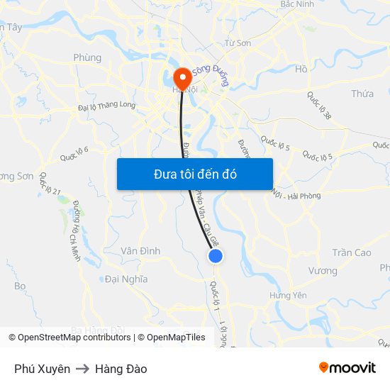 Phú Xuyên to Hàng Đào map