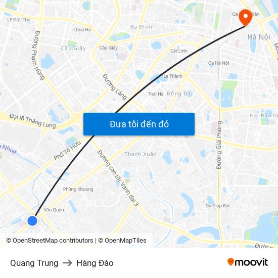 Quang Trung to Hàng Đào map