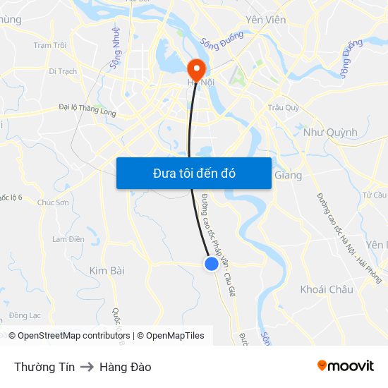 Thường Tín to Hàng Đào map