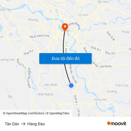 Tân Dân to Hàng Đào map