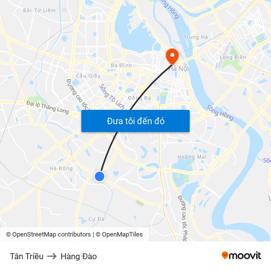 Tân Triều to Hàng Đào map