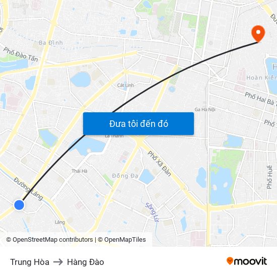 Trung Hòa to Hàng Đào map