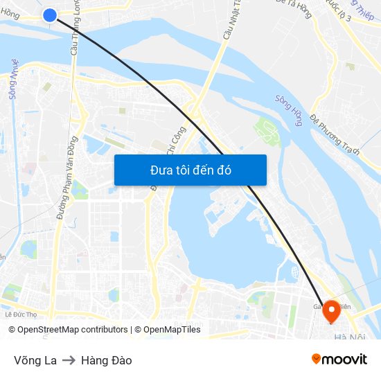 Võng La to Hàng Đào map