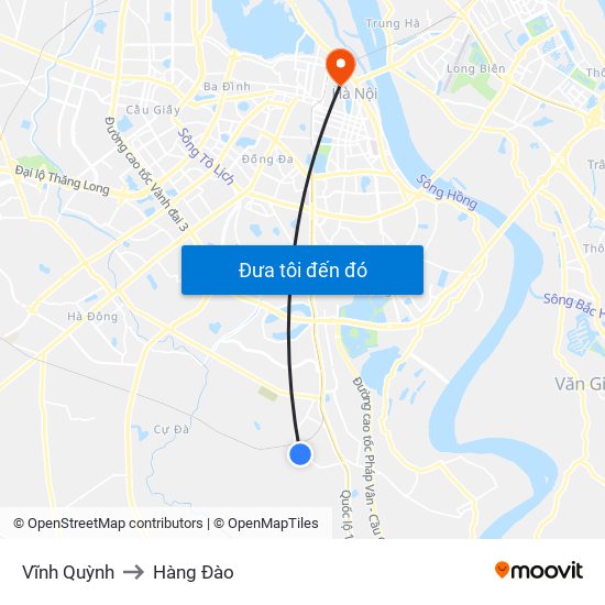 Vĩnh Quỳnh to Hàng Đào map