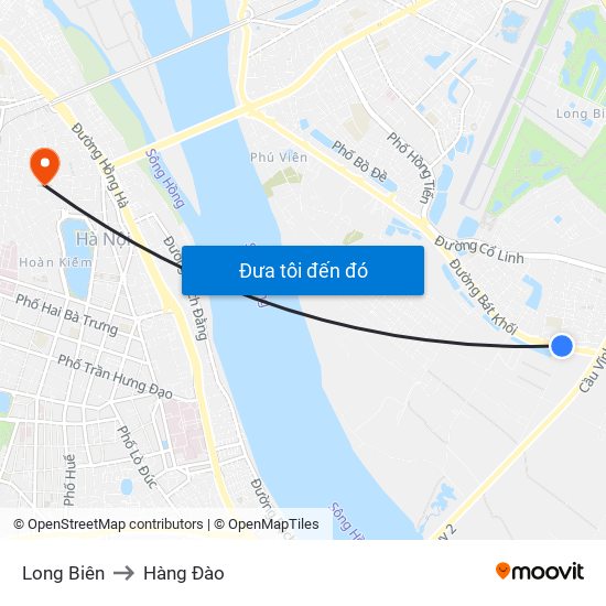 Long Biên to Hàng Đào map
