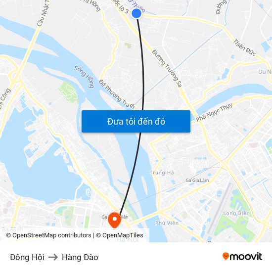 Đông Hội to Hàng Đào map