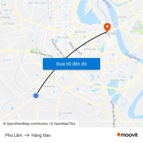 Phú Lãm to Hàng Đào map