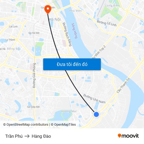 Trần Phú to Hàng Đào map