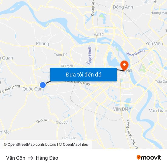 Vân Côn to Hàng Đào map