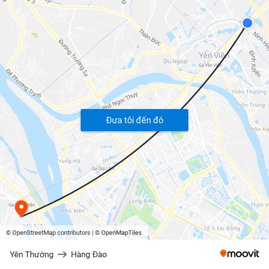 Yên Thường to Hàng Đào map
