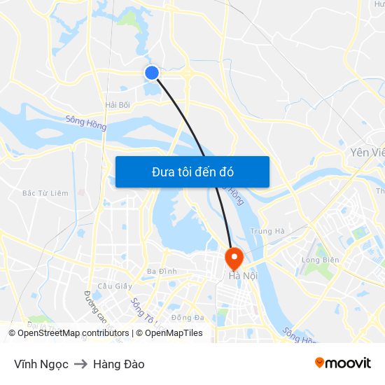 Vĩnh Ngọc to Hàng Đào map