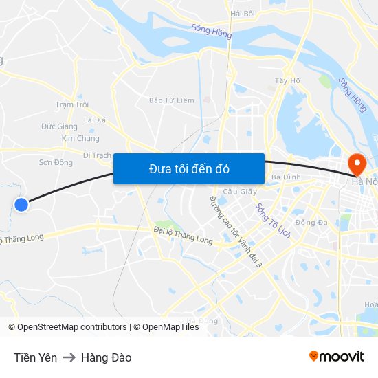 Tiền Yên to Hàng Đào map