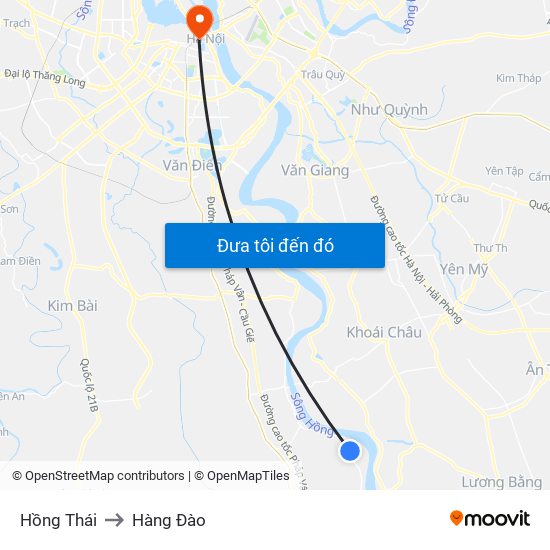 Hồng Thái to Hàng Đào map