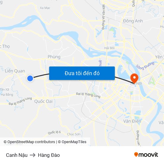 Canh Nậu to Hàng Đào map