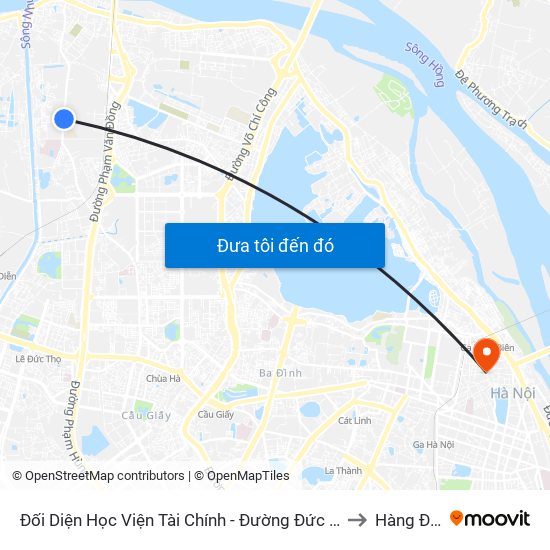 Đối Diện Học Viện Tài Chính - Đường Đức Thắng to Hàng Đào map