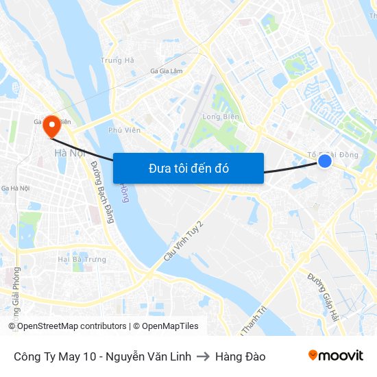 Công Ty May 10 - Nguyễn Văn Linh to Hàng Đào map