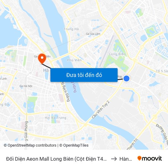 Đối Diện Aeon Mall Long Biên (Cột Điện T4a/2a-B Đường Cổ Linh) to Hàng Đào map