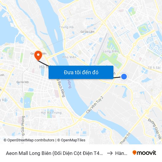 Aeon Mall Long Biên (Đối Diện Cột Điện T4a/2a-B Đường Cổ Linh) to Hàng Đào map