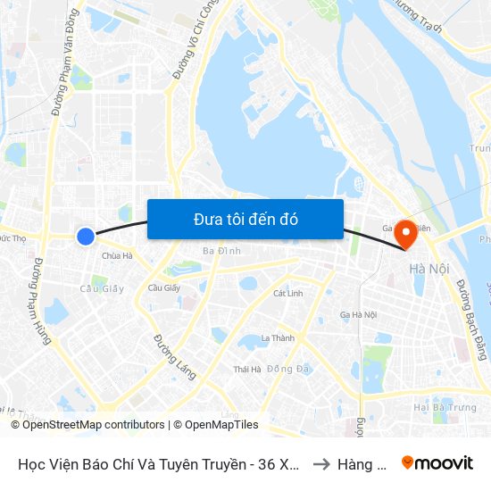 Học Viện Báo Chí Và Tuyên Truyền - 36 Xuân Thủy to Hàng Đào map