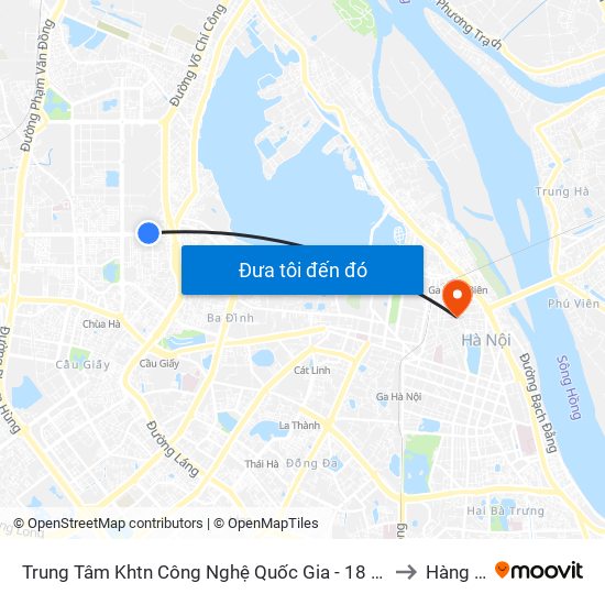 Trung Tâm Khtn Công Nghệ Quốc Gia - 18 Hoàng Quốc Việt to Hàng Đào map
