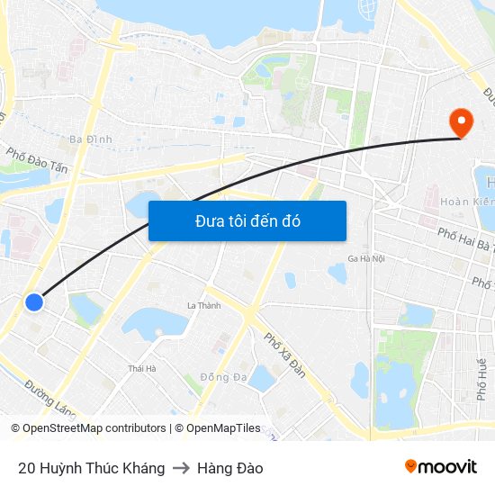 20 Huỳnh Thúc Kháng to Hàng Đào map