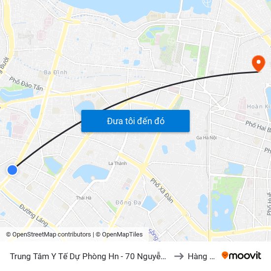 Trung Tâm Y Tế Dự Phòng Hn - 70 Nguyễn Chí Thanh to Hàng Đào map