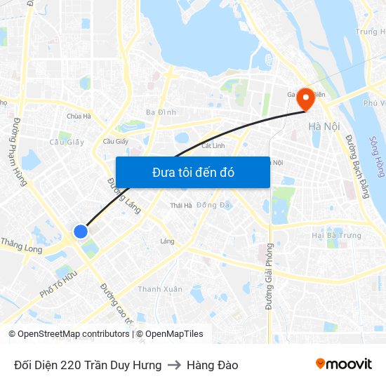 Đối Diện 220 Trần Duy Hưng to Hàng Đào map