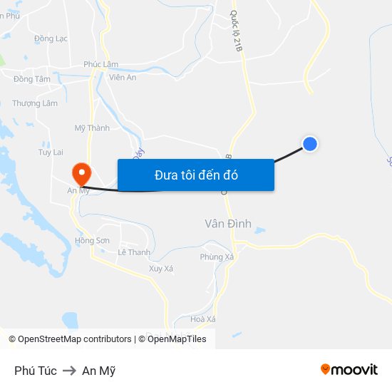 Phú Túc to An Mỹ map